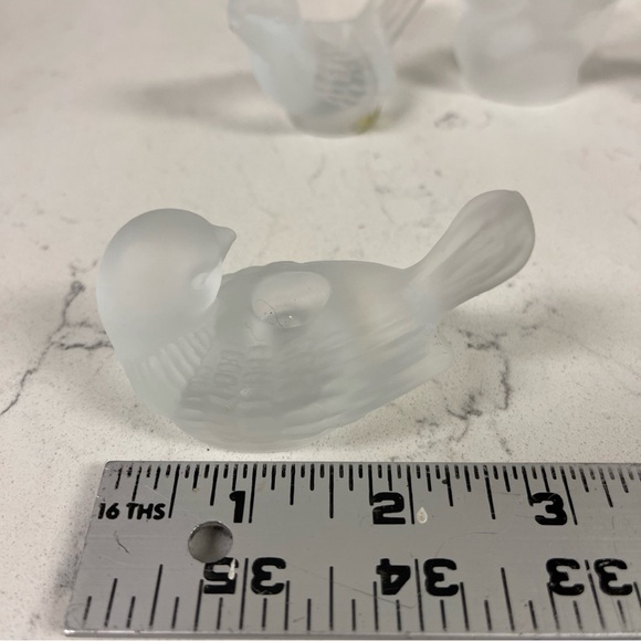 Vintage Set 4 Colonial Candle Cape Cod Small Frosted Glass Bird Candle Holders - Picture 6 of 16